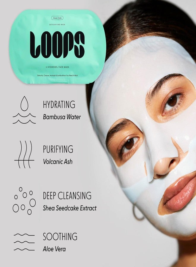 Loops قناع الوجه الهيدروجيل لوبس كلين سلات - مزيل للسموم - يزيل السموم وينظف ويلطف البشرة - ينقي بعمق ويرطب بعمق - يقلل من مظهر المسام - 5 قطع - Image 3